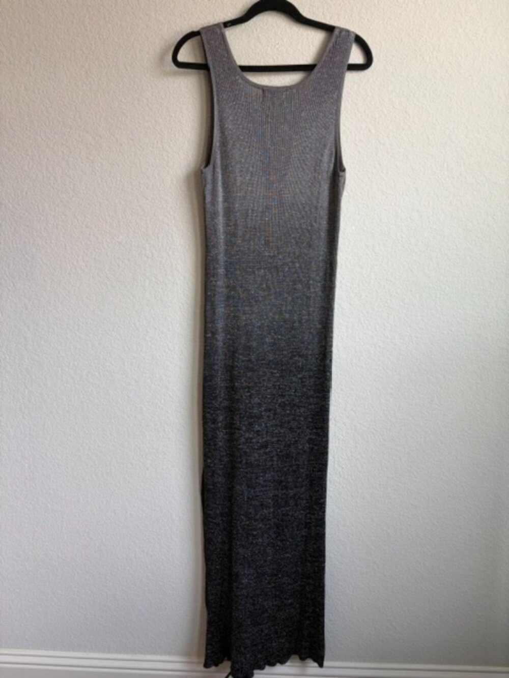Onyx Nite by Wendye Chaitin Black Metallic Ombre Knit Maxi Dress 2X Evening Wear - Picture 4 of 7